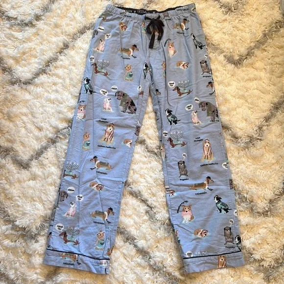 PJ Salvage Flannel Pants Hanukkah Dogs Size Small